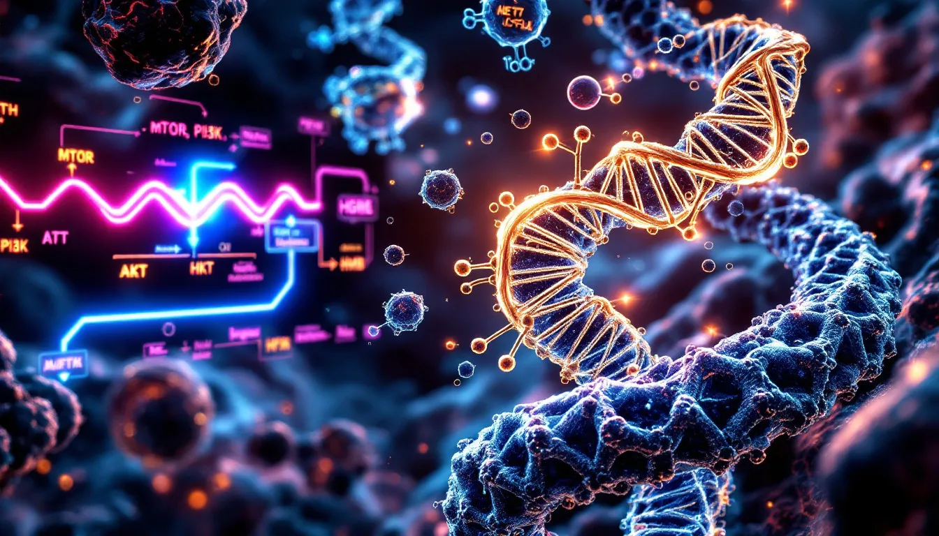 An illustration explaining the mechanisms behind muscle building peptides.