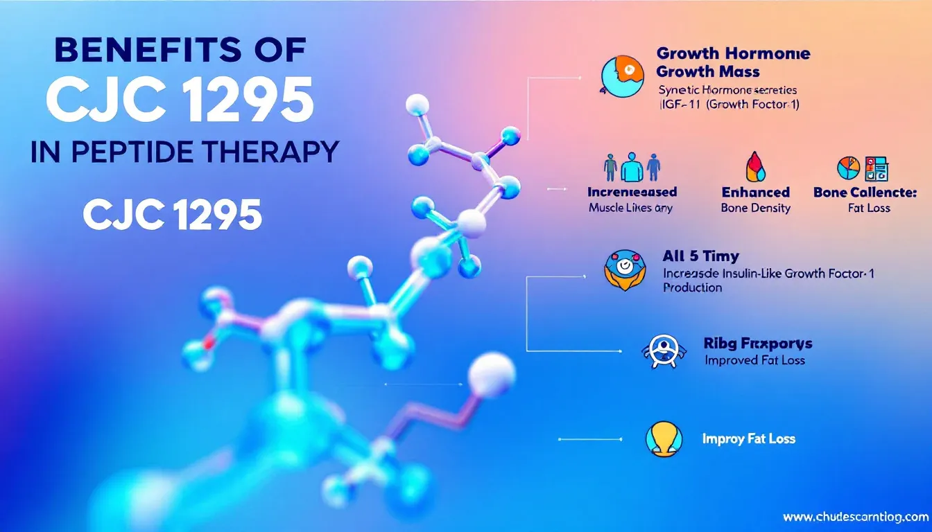 A diagram illustrating the benefits of CJC 1295 in peptide therapy.
