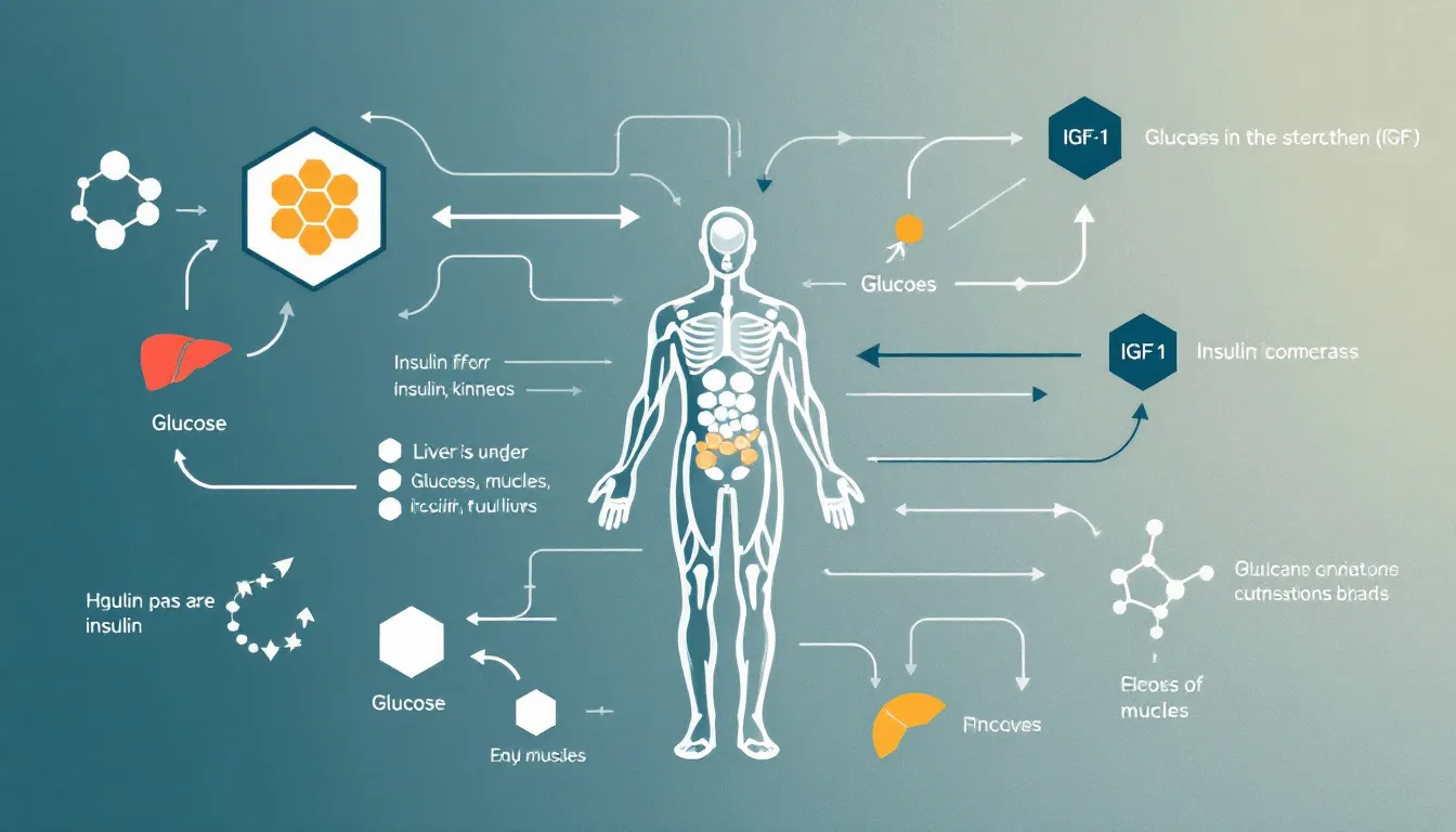 A visual representation of IGFs and their impact on glucose homeostasis.