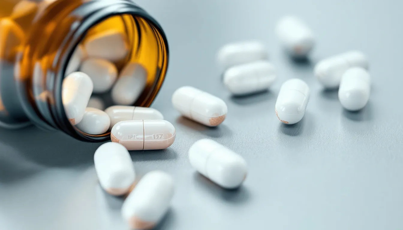 A conceptual image illustrating safety and risks associated with BPC 157 capsules.