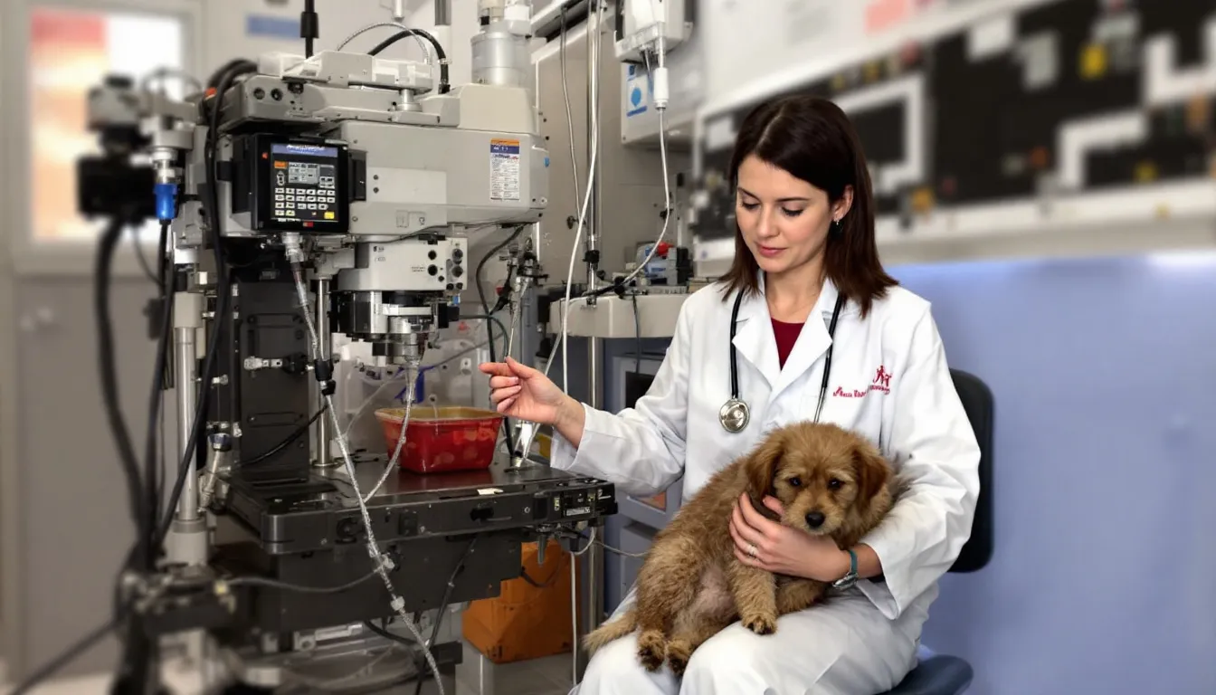 Image of a clinical trial setup focusing on the potential benefits of Ibutamoren in animal studies.