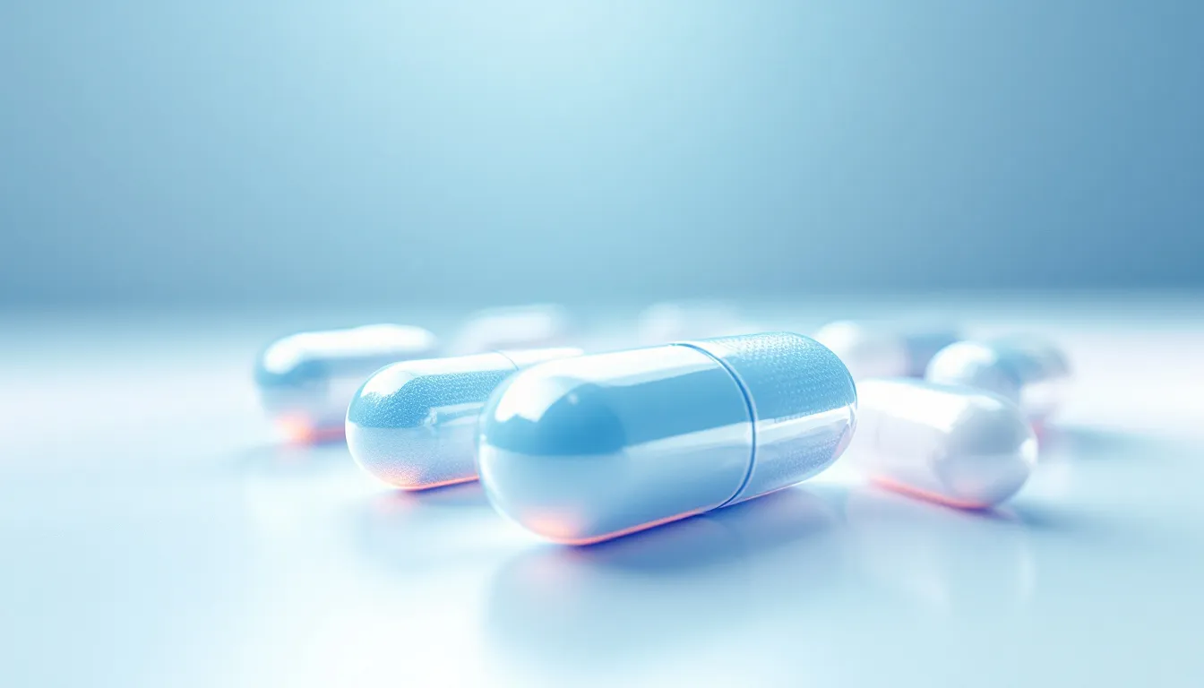 A close-up of BPC 157 capsules, showcasing their distinct shape and color.