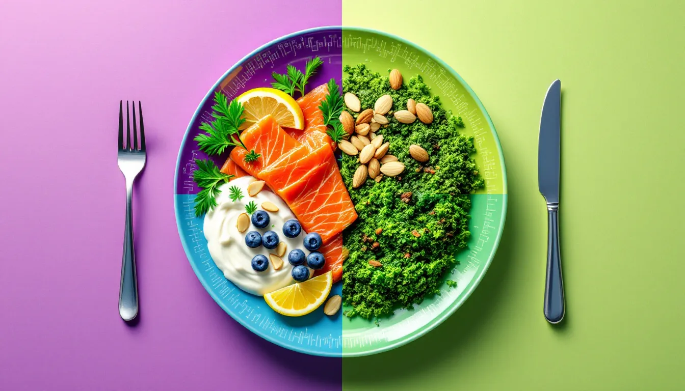 A balanced meal with peptide-rich foods for weight management.