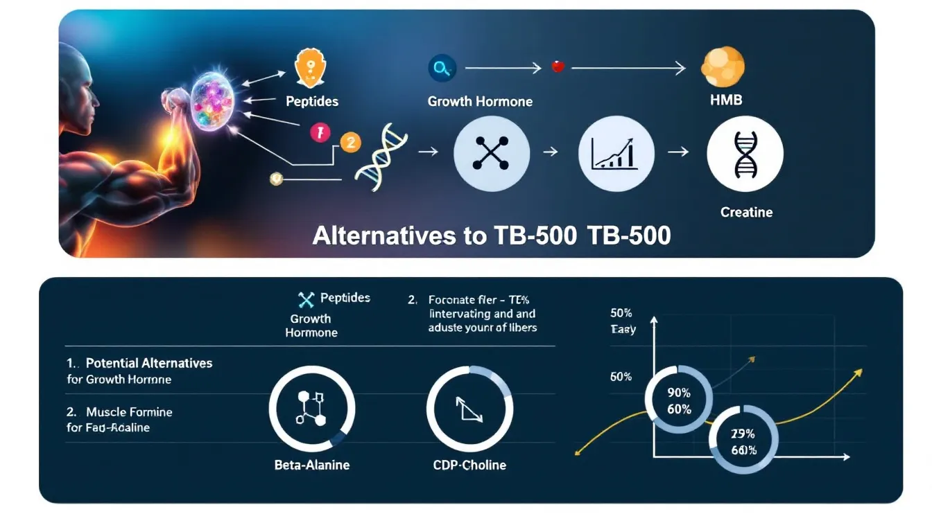 Comparison chart of potential alternatives to TB-500 for athletes.