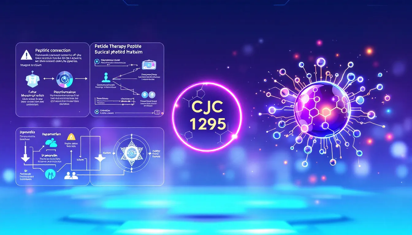 An illustration depicting the concept of peptide therapy with CJC 1295 and Ipamorelin.