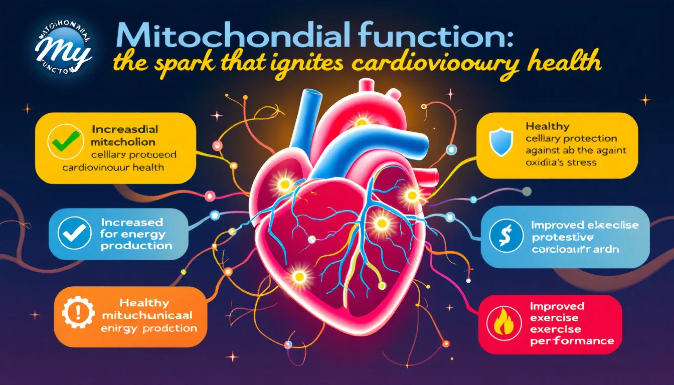 A visual representation of cardiovascular health benefits related to mitochondrial function.