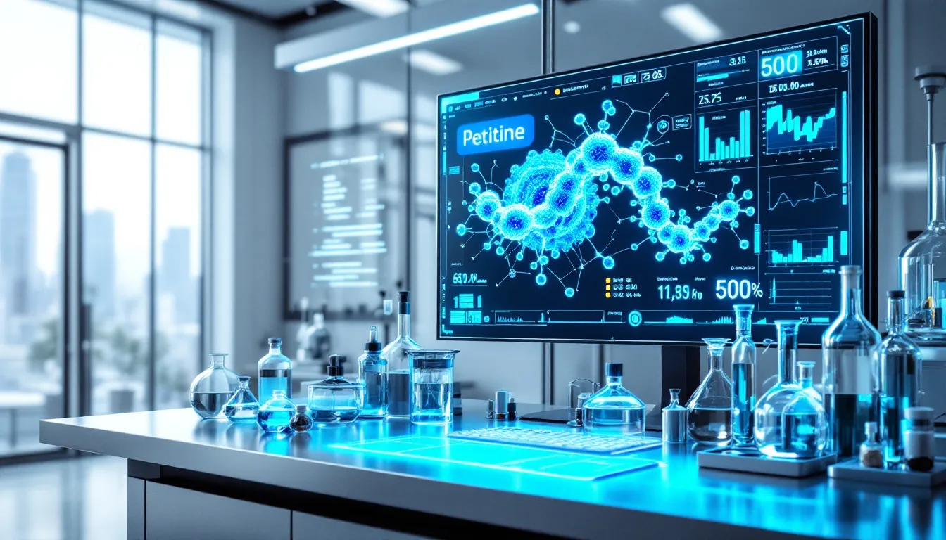 An image of peptide products being tested for quality assurance.