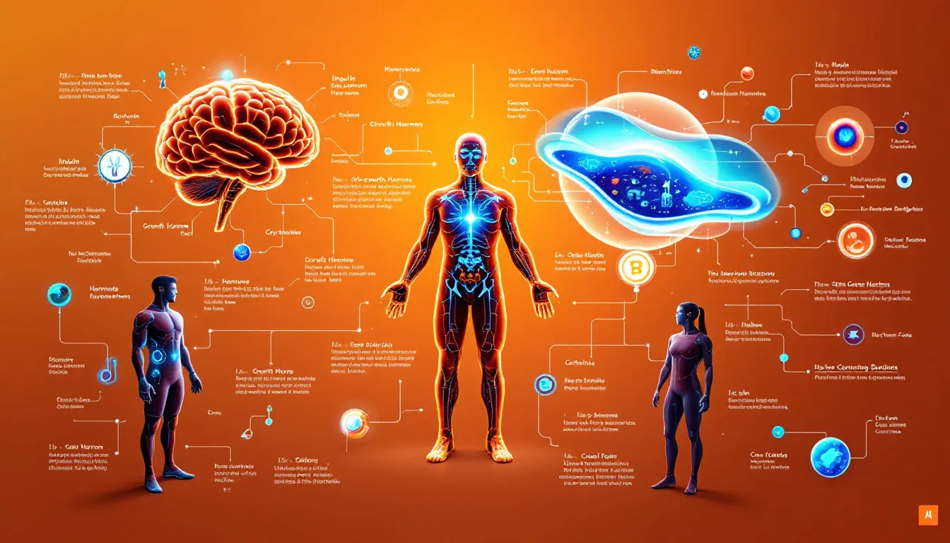 An illustration depicting bioregulators and their functions in the human body.