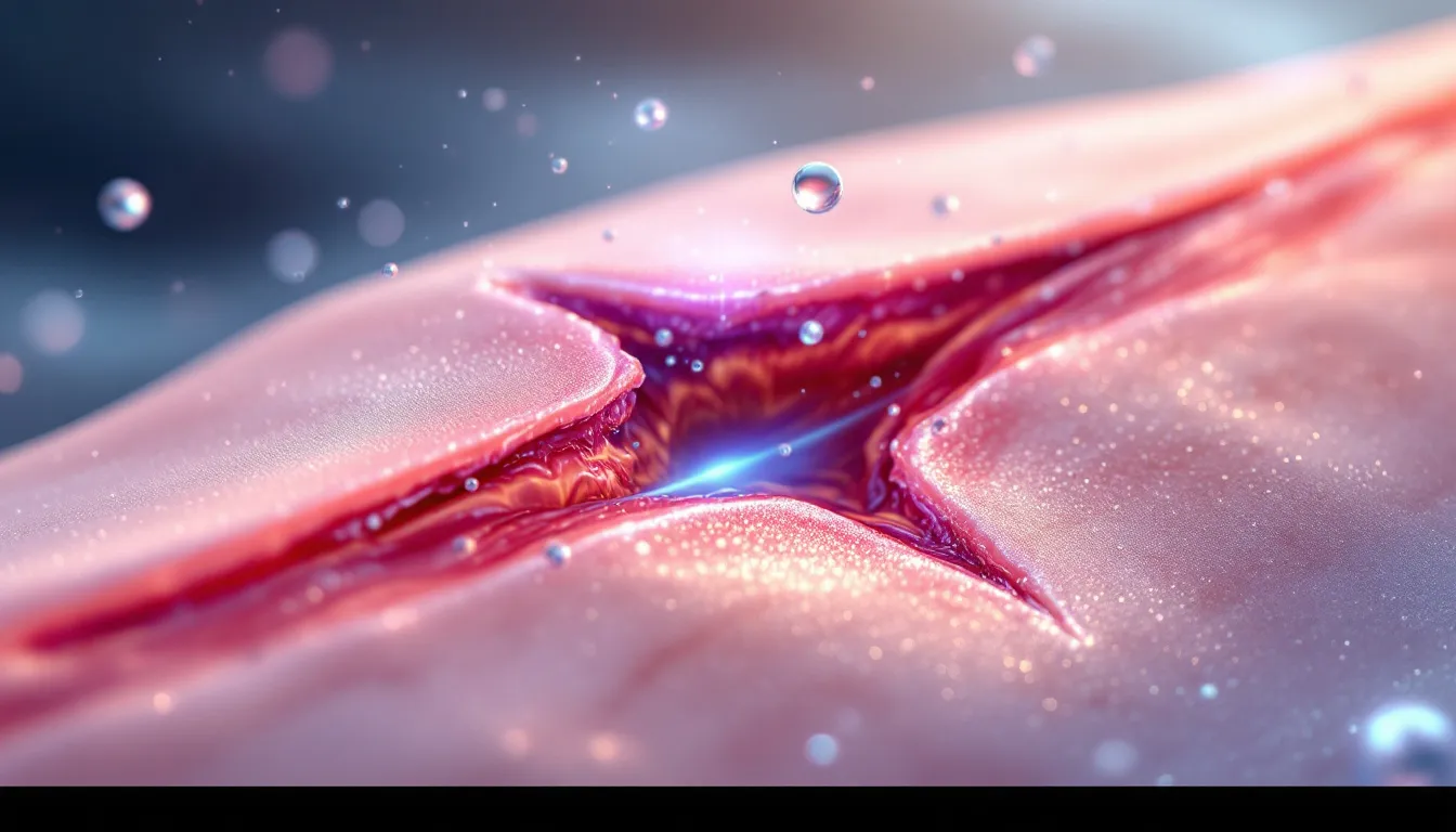 An illustration demonstrating the wound healing research involving GHK-Cu peptides.