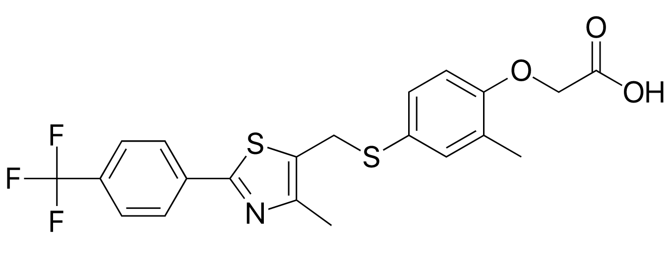 cardarine is a synthetic aromatic ether that is phenoxy acetic acid, demonstrating its ability to boost metabolism, increase fat burning, prevent obesity, and increase muscle growth in mice