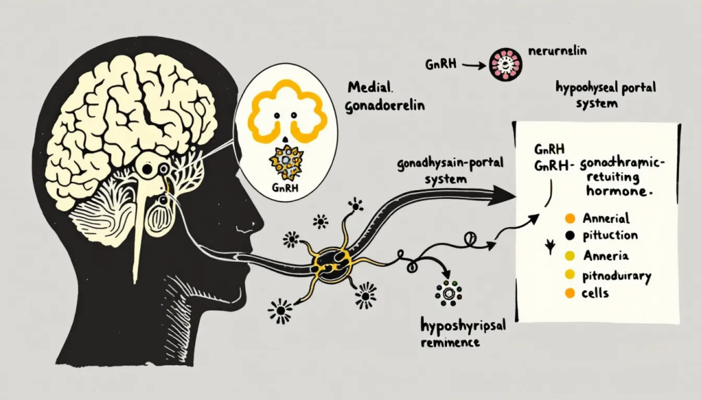 Hormonal regulation involving gonadorelin.