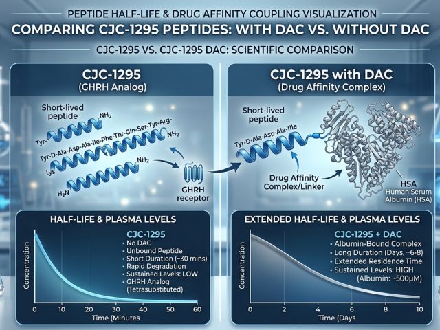 CJC-1295 DAC vs CJC-1295 Without DAC: Research Differences, Half-Life & Laboratory Applications