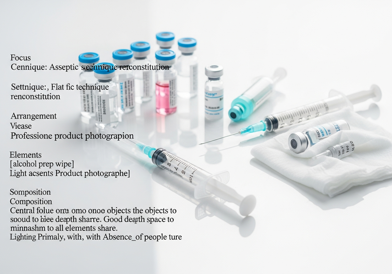 Peptide reconstitution aseptic technique