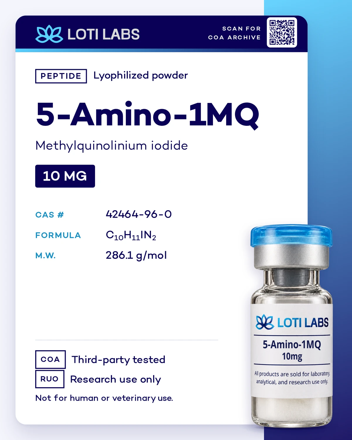 5-amino-1MQ 10mg, Loti Labs