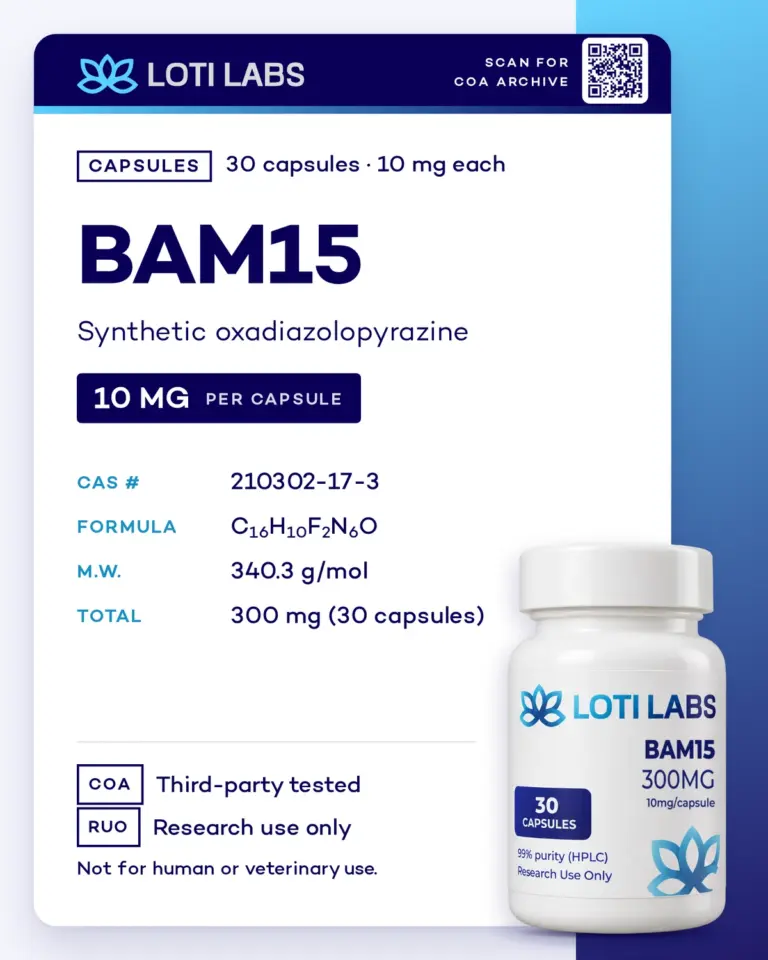 BAM15 Capsules (10mg/capsule, 30 capsules) by Loti Labs, research use only
