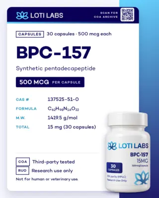 BPC-157 Capsules (500mcg/capsule, 30 capsules) by Loti Labs, research use only