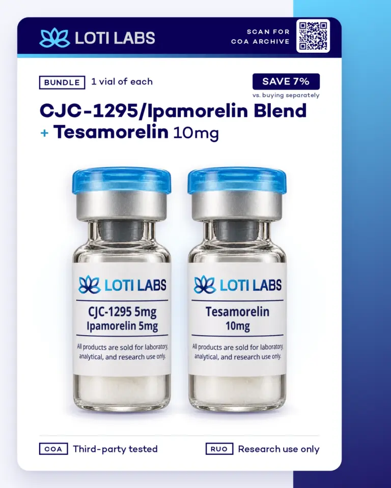 CJC-1295/Ipamorelin Blend + Tesamorelin 10mg Bundle by Loti Labs, research use only