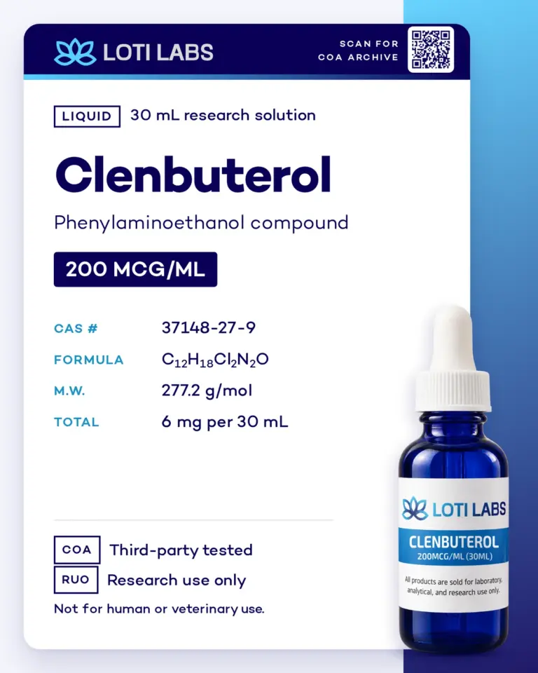 Clenbuterol 200mcg/ml (30ml) by Loti Labs, research use only
