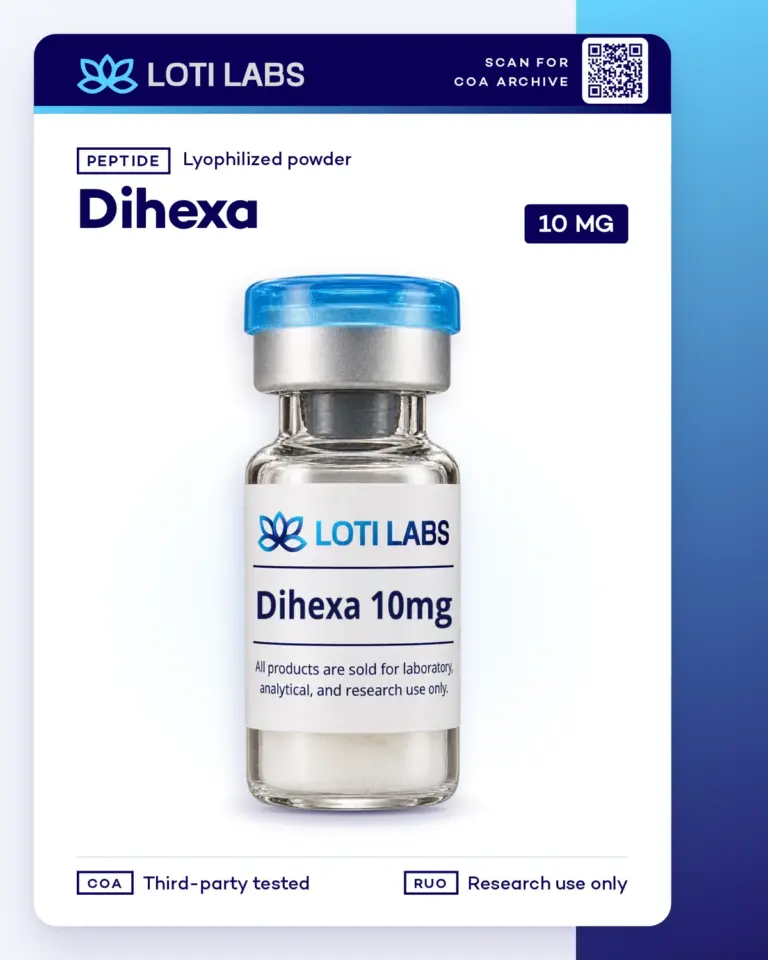 Dihexa 10mg product photo, Loti Labs, research use only