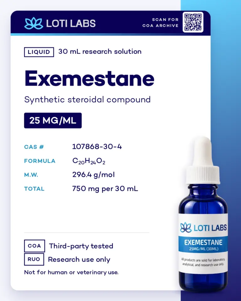 Exemestane 25mg/ml (30ml) by Loti Labs, research use only