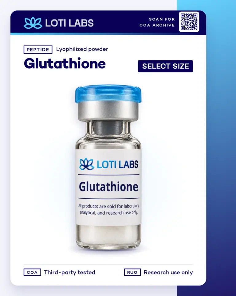 Glutathione research vial, select your size
