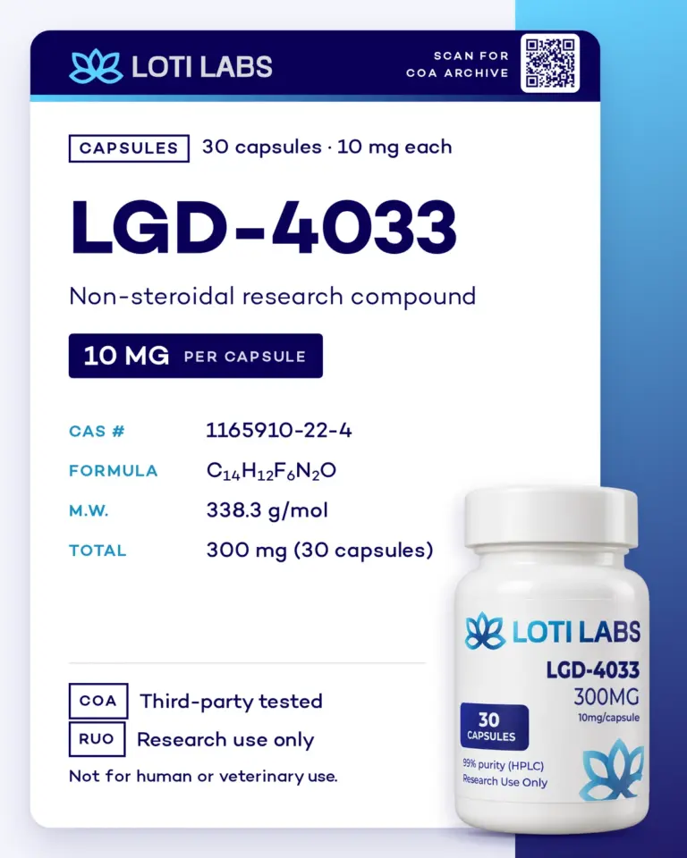 LGD-4033 Capsules (10mg/capsule, 30 capsules) by Loti Labs, research use only