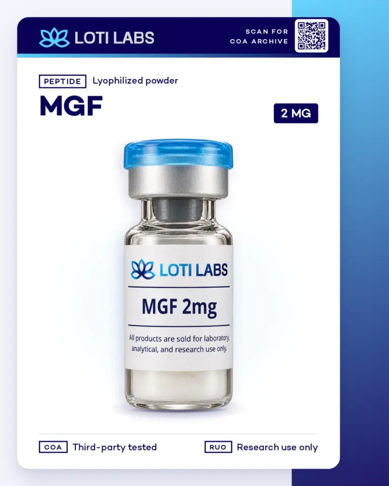 MGF (Mechano Growth Factor) 2mg product photo, Loti Labs, research use only