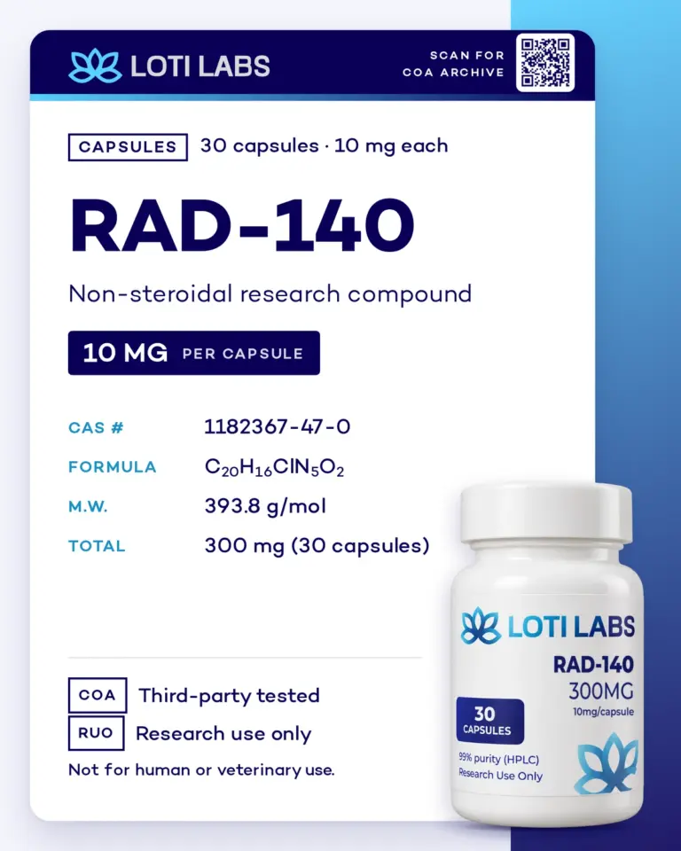 RAD-140 Capsules (10mg/capsule, 30 capsules) by Loti Labs, research use only