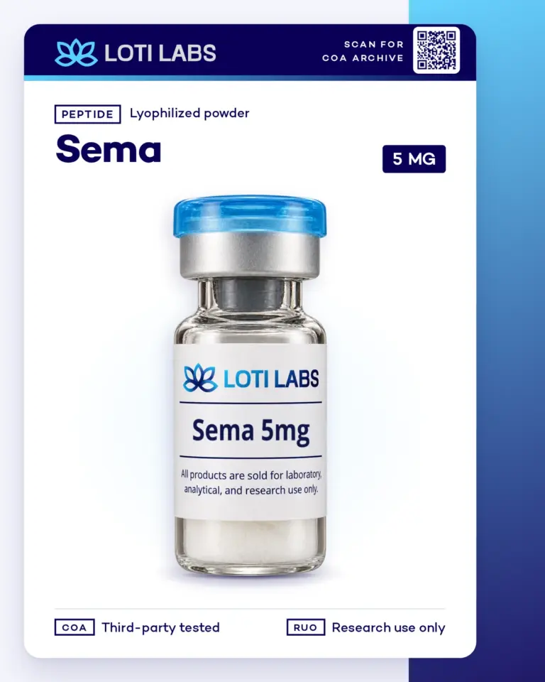 Sema 5mg (GLP-1) product photo, Loti Labs, research use only