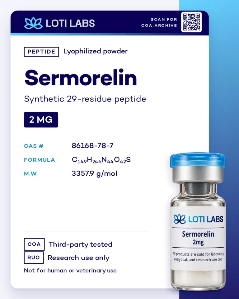 Sermorelin 2mg by Loti Labs, research use only