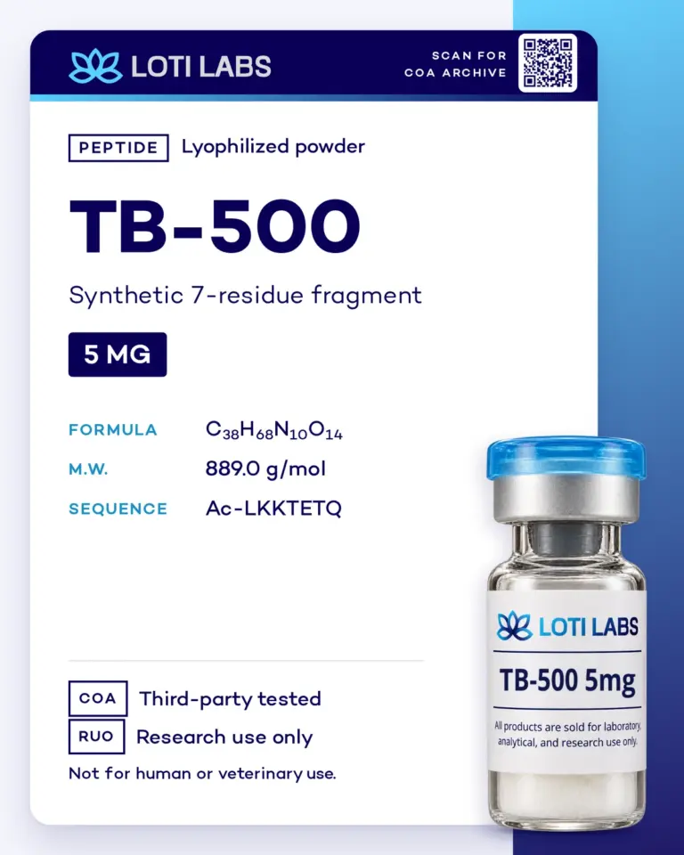 TB-500 5mg (Thymosin Beta 4 Fragment) by Loti Labs, research use only